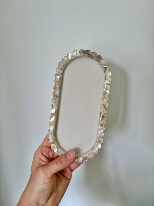 *COMING SOON * The Mother of Pearl ruffle tray